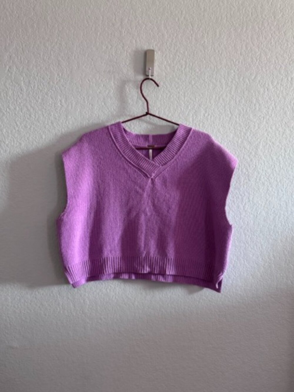 Free People Easy Street Sweater Vest Berry Purple Size Medium